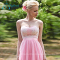 A-Line Tulle Satin Lace Sashes largo vestido de dama de honor